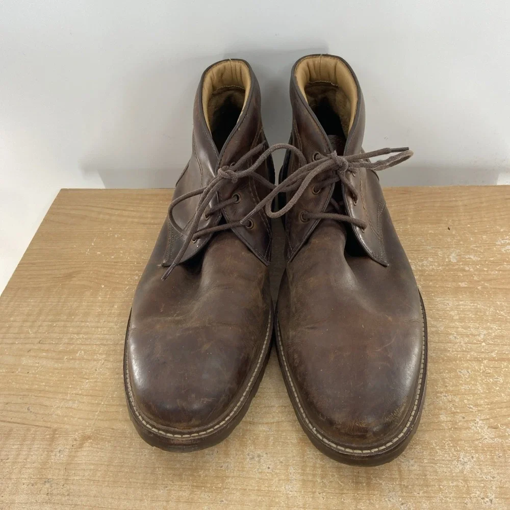 Florsheim FENWAY Plain Toe Leather Chukka Boots Shoes Brown 11875-215 Mens 12 D